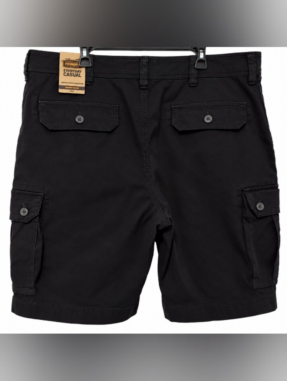 The Foundy supply  W 44 Men Cargo Shorts Black 6 Pockets